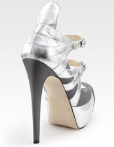 Gladiator sandales 4 3/4'' d'argent en peau de mouton de femmes