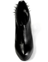 Botas de tobillo de tacón de plataforma de piel de oveja negra 4 3/4''