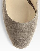4 3/4'' Haut talon gris en peau de mouton Suede chaussures pour femmes Slingback