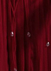 Prom robe sans bretelles rouge profond mousseline de soie Tencel étage longueur de femmes