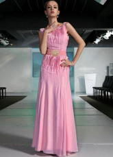 Sweet soie rose comme robe de Satin étage longueur féminine Prom