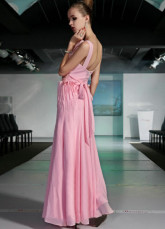 Sweet soie rose comme robe de Satin étage longueur féminine Prom