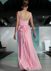 Sweet soie rose comme robe de Satin étage longueur féminine Prom