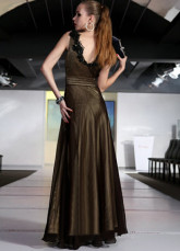 Prom robe du Chiffon de perlage N-neck Tencel étage longueur femmes élégantes