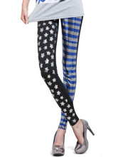 Blue Stars Cotton Leggings For Women