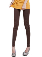 Coffee Patched Cotton Women's Leggings