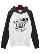 Blanc à manches longues coton Terylene Womens Hoodie