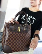 Cl&aacute;sico patr&oacute;n Plaid Zip PU Womens Tote Bag