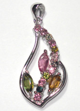 Precioso colgante de gema plata colorido para la mujer