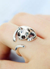 Mignons unisexe de Type Cat ouverture Antiqued véritable anneau d'argent