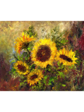 Belle tournesol toile fleur peinture à l'huile