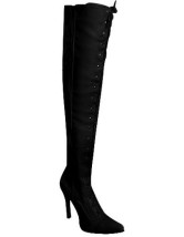 Fermeture de Zip noir a souligné Toe talon aiguille PU Womens bottes Sexy