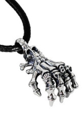 Pendentif beau crâne chefs authentique d'argent pour hommes