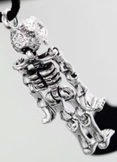 Pendentif unique squelette en forme authentique Silver masculine
