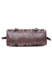 Plaid Pattern Buckles Woolen Cloth Womens Tote Bag