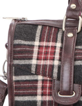 Plaid Pattern Buckles Woolen Cloth Womens Tote Bag