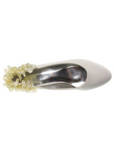 White Leather Shoe Laces on White Leather Lace Decoration Pointed Toe Wedding Bridal Shoes