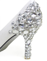 En cuir blanc Rhinestone décoration mariage Bridal Shoes