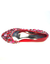 Red mixtes de chaussures en cuir de cristal Wedding Bridal