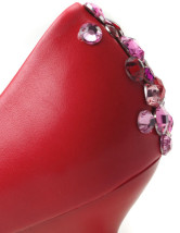 Red mixtes de chaussures en cuir de cristal Wedding Bridal