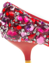 Red mixtes de chaussures en cuir de cristal Wedding Bridal