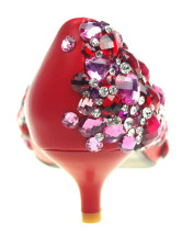 Red mixtes de chaussures en cuir de cristal Wedding Bridal