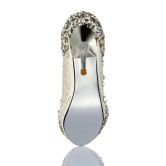 Blanc mélangé Rhinestone décoration mariage Bridal chaussures de cuir