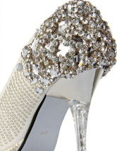Blanc mélangé Rhinestone décoration mariage Bridal chaussures de cuir