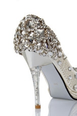Blanc mélangé Rhinestone décoration mariage Bridal chaussures de cuir