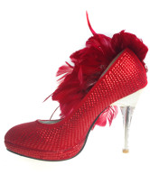 Red mixtes de chaussures en cuir de la plume de cristal Wedding Bridal