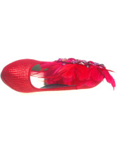 Red mixtes de chaussures en cuir de la plume de cristal Wedding Bridal