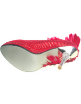 Red mixtes de chaussures en cuir de la plume de cristal Wedding Bridal