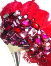 Red mixtes de chaussures en cuir de la plume de cristal Wedding Bridal