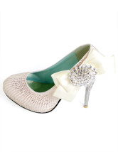 Blanc mélangé des chaussures en cuir de cristal décoration Bridal