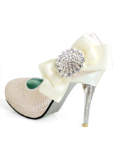 Blanc mélangé des chaussures en cuir de cristal décoration Bridal