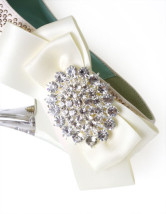 Blanc mélangé des chaussures en cuir de cristal décoration Bridal