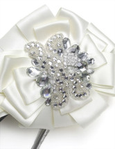 D'argent mixtes en cuir fleur Rhinestone Wedding Bridal Shoes