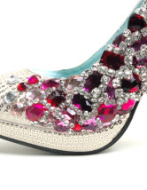 Red mixtes de chaussures en cuir de cristal décoration mariage Bridal