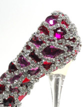 Red mixtes de chaussures en cuir de cristal décoration mariage Bridal