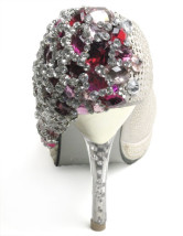 Red mixtes de chaussures en cuir de cristal décoration mariage Bridal