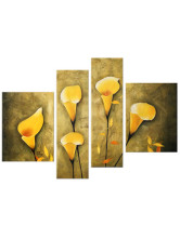 Toile de fleurs orange à la main groupe peintures à l'huile
