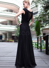 Sexy ronde noire col tenue de soirée de soie perlée
