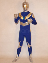 Blue Silver Superhero Lycra Spandex Men's Zentai Suit