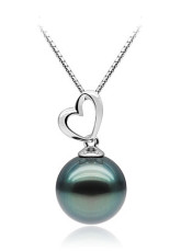 14K White Gold 9-9.5 mm Tahitian Pearl Pendant