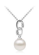 14K White Gold Freshwater Pearl Pendant