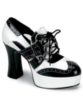 Souliers sexy noires blanches  laçage en PU aux talons hauts