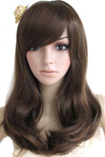 60cm Golden Brown incliné Soft perruque de Mode Femmes en nylon
