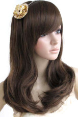 60cm Golden Brown incliné Soft perruque de Mode Femmes en nylon