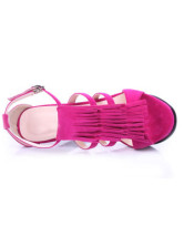 Attractive 4 10.7  '' haut talon Sandales Fuchsia Suede Mode