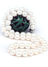 Beautiful White Freshwater Pearl Necklace AA 42 centimetri per le donne